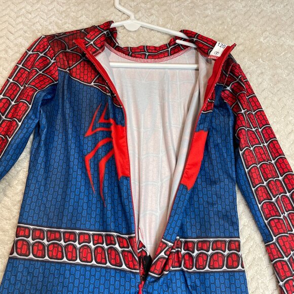 Spider-man Bodysuit Footie Costume Only Kids Size 7 - Halloween - Picture 2 of 8